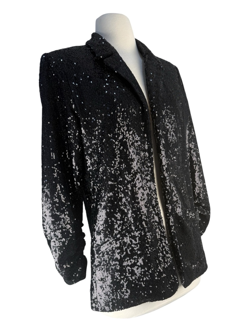DAVID LERNER Hailey Oversized Sequin Black Cocktail Blacktie Holiday Jacket XS